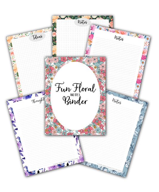 Fun Florals Notes Binder {180+ Pages}