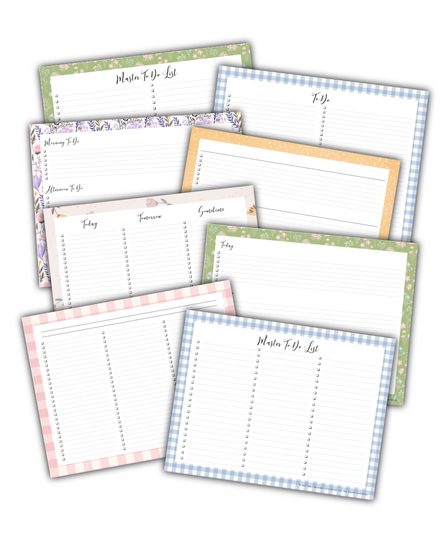 Checklist Binder with ToDos in Pastel colors landscape orientation