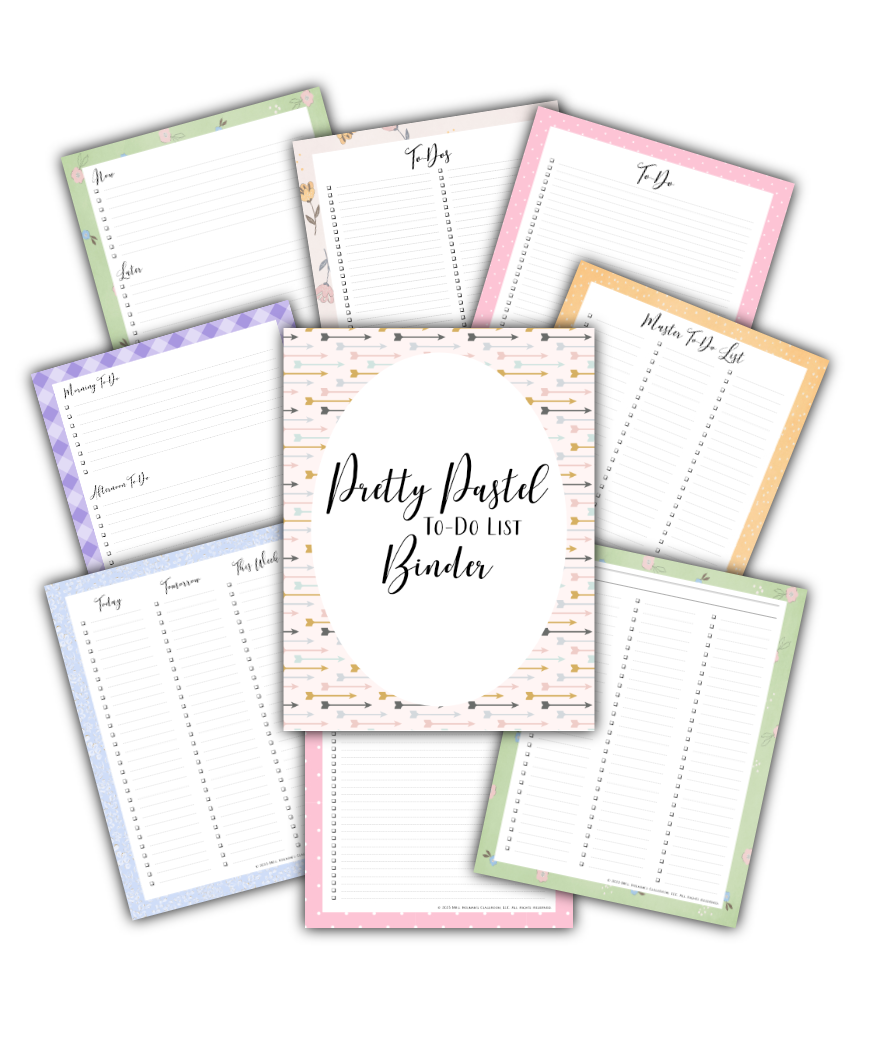 Pretty Pastel To-Do List Binder {160 Pages}