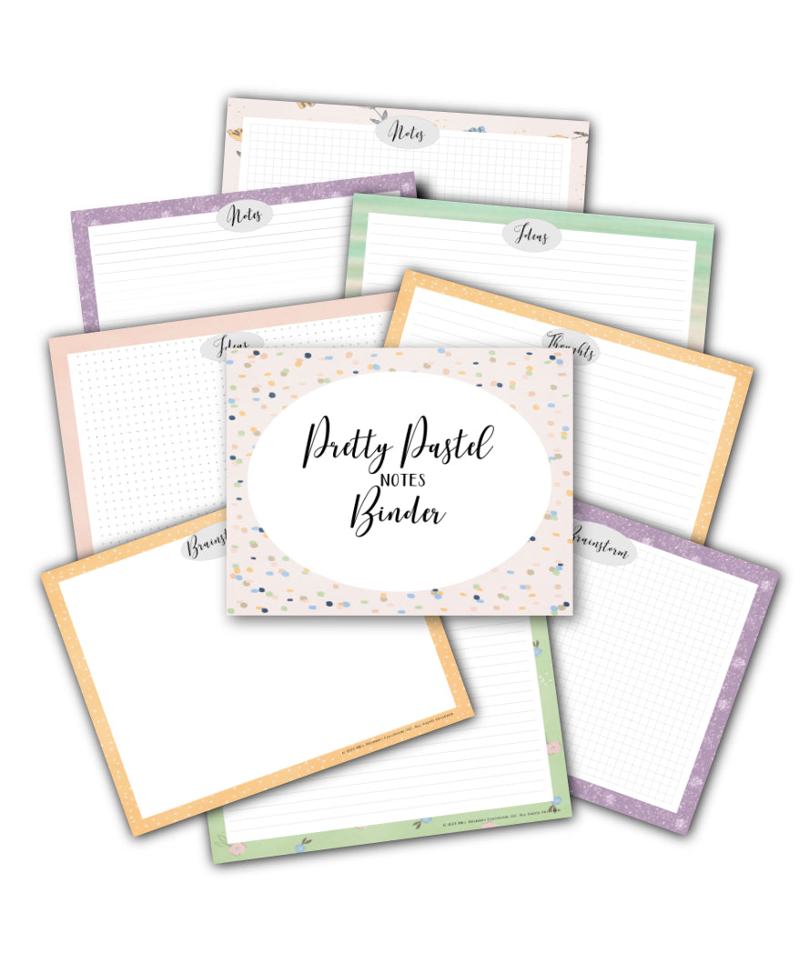 Pretty Pastel Notes Binder Landscape